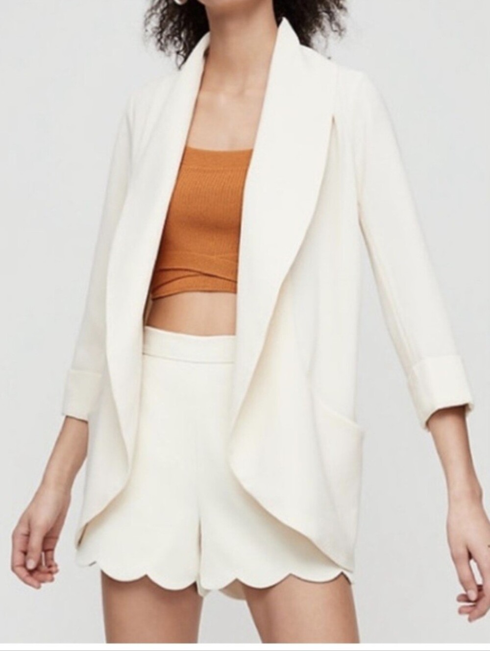 Wilfred Cream Open Shawl-Collar Blazer